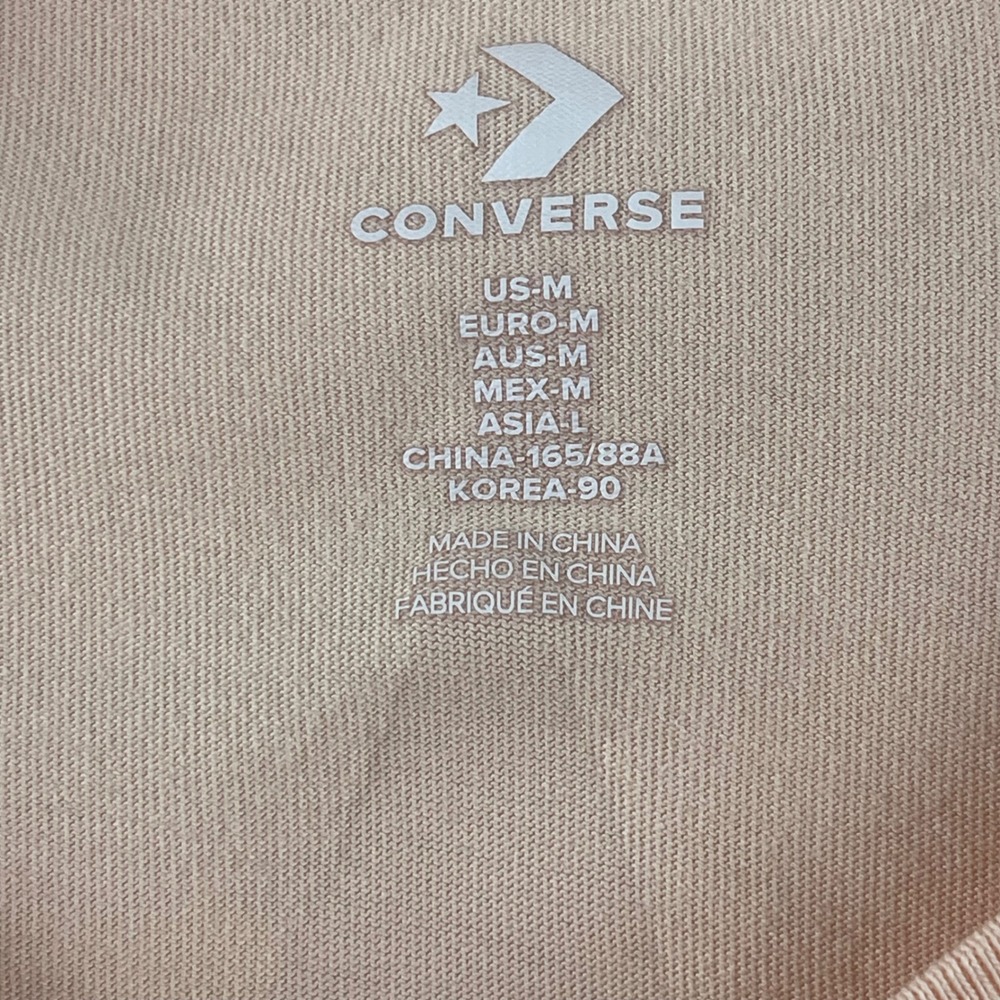 Converse Mens Chuck Taylor Star Graphic T-Shirt Peach Pink Short Sleeve Size M - Picture 6 of 7